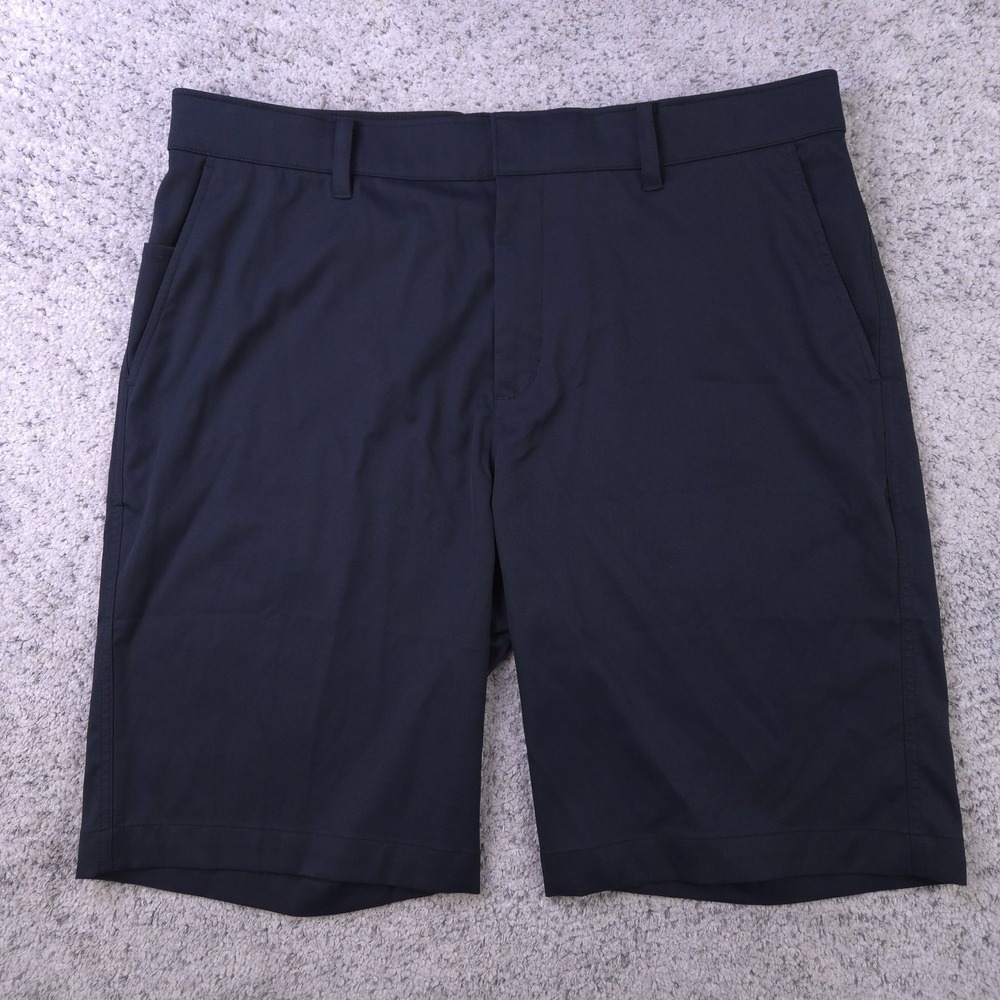 Nike Golf Shorts Mens 37 Chino Stretch 10 Inseam Tour Black Snap Button GUC
